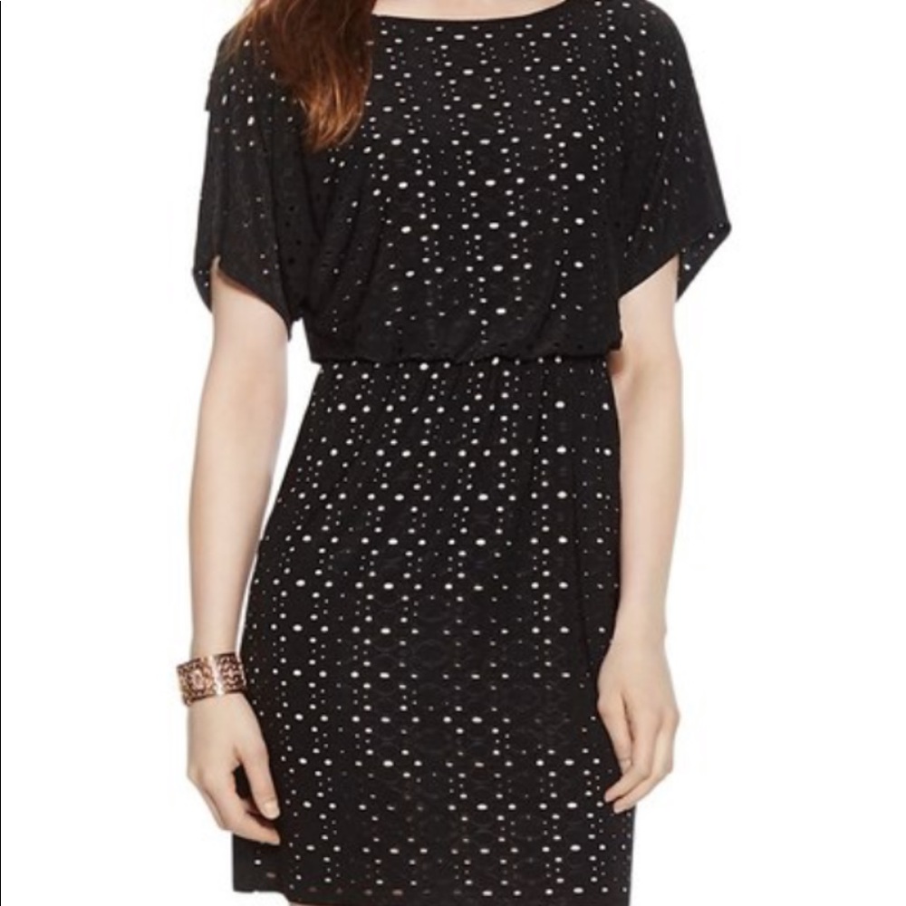 WHBM Dolman Sleeve Blouson Eyelet Dress